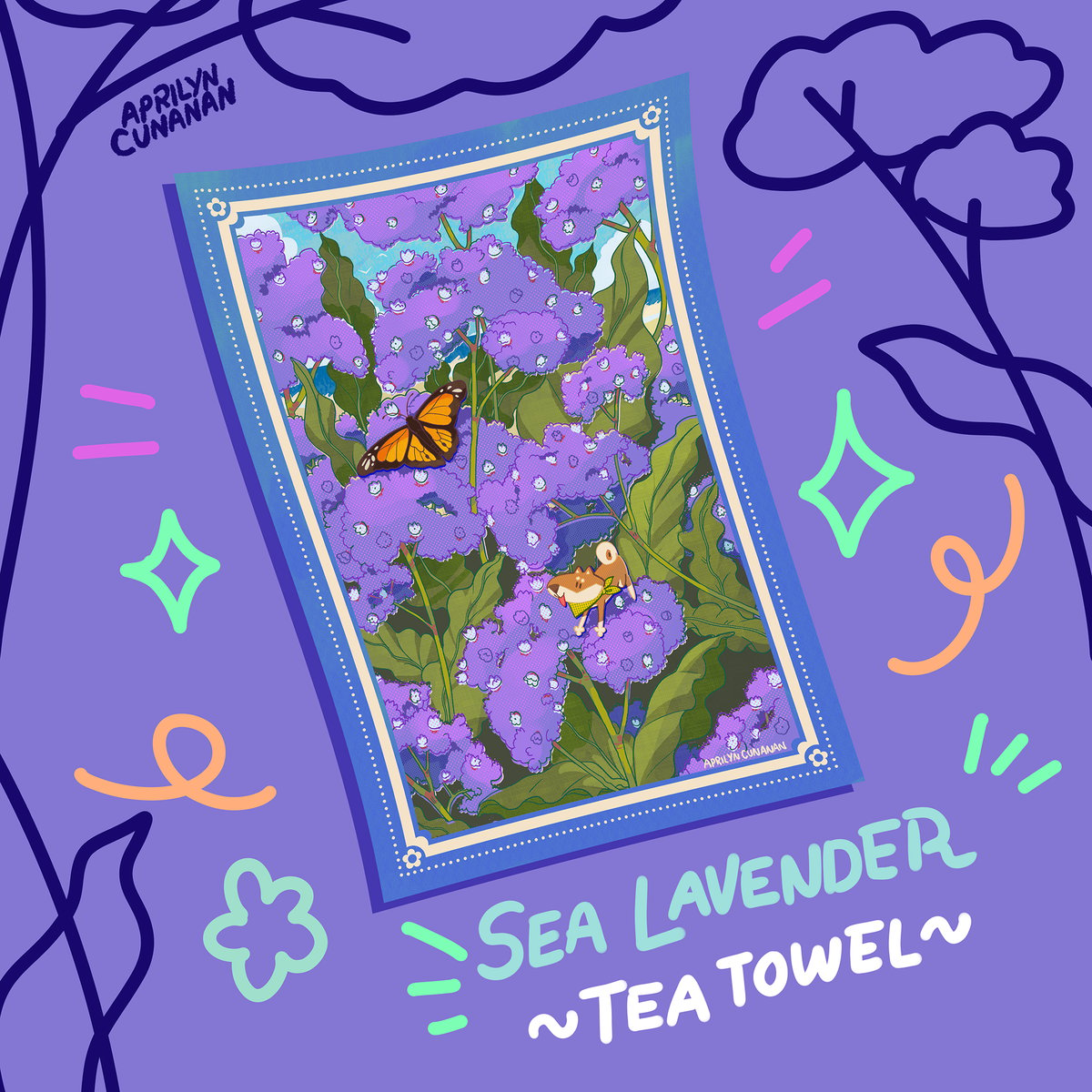 Image of California Sea Lavender Prodo Tea Towel