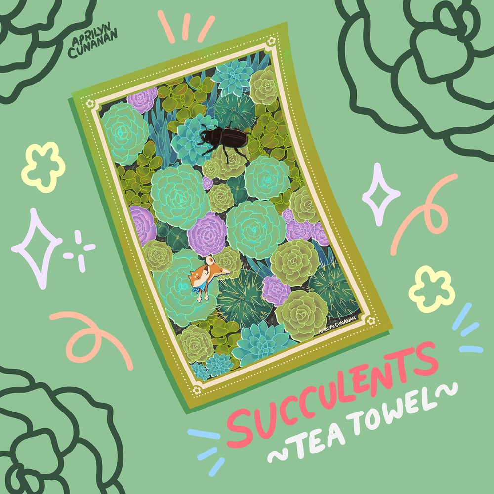 Image of California Succulent Prodo Tea Towel