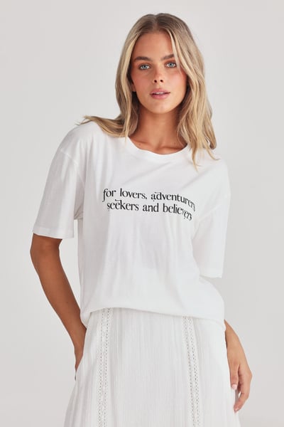 Image of Lovers Relaxed Tee. White. By Talisman the Label 