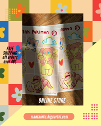Image 4 of Pink Pokemon sticker sheet 