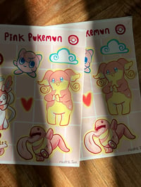 Image 3 of Pink Pokemon sticker sheet 