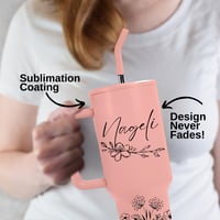 Image 4 of 40oz Kustom Floral Name Tumbler