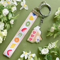 fruit sando lanyard keychain