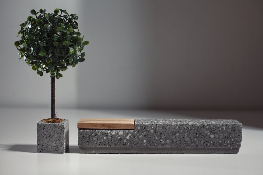 Image of BENCH 5.0 + FLOWERPOT AND TREE 