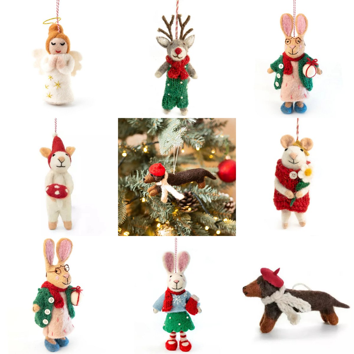 Image of Handmade Felt Christmas decorations