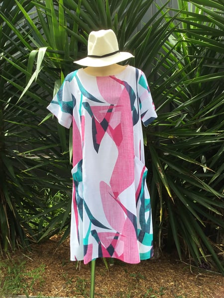 Image of Lizzie Linen / Cotton Dress - Pink Swirl