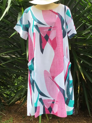 Image of Lizzie Linen / Cotton Dress - Pink Swirl