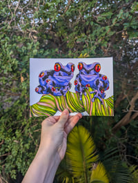 Grape Frogs A5 Fine Art Print