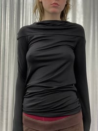 Image 3 of Black off shoulder viscose top 