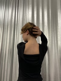 Image 4 of Black off shoulder viscose top 