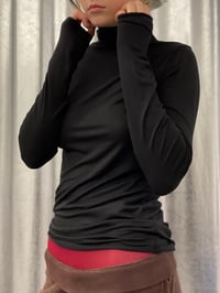 Image 2 of High neck soft jersey top 