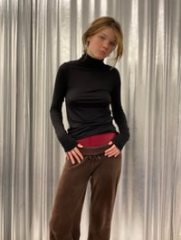 Image 4 of High neck soft jersey top 