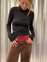 Image 5 of High neck soft jersey top 