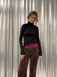 Image 6 of High neck soft jersey top 