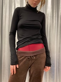 Image 8 of High neck soft jersey top 