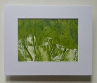 Image 3 of ORIGINAL GREEN & WHITE TEXTURE NO. 3 Texture Abstract Painting 5 X 7 Unframed with 8 x 10 Matting