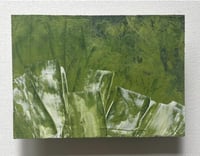 Image 1 of ORIGINAL GREEN & WHITE TEXTURE NO. 3 Texture Abstract Painting 5 X 7 Unframed with 8 x 10 Matting