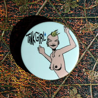 Image 2 of Cheeky Tank Girl - Hand-Made, Matt-Finish 38mm Badge/Button