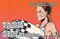 Image 3 of Cheeky Tank Girl - Hand-Made, Matt-Finish 38mm Badge/Button