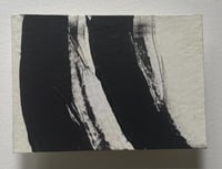 Image 1 of ORIGINAL BLACK & WHITE TEXTURE No. 1 Abstract Painting 5 X 7 Unframed with 8 x 10 Matting