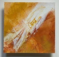 Image 1 of ORIGINAL AUTUMN INSPIRATION STUDY 29 - Texture Abstract Painting 8 x 8 Unframed with 12 x 12 Matting