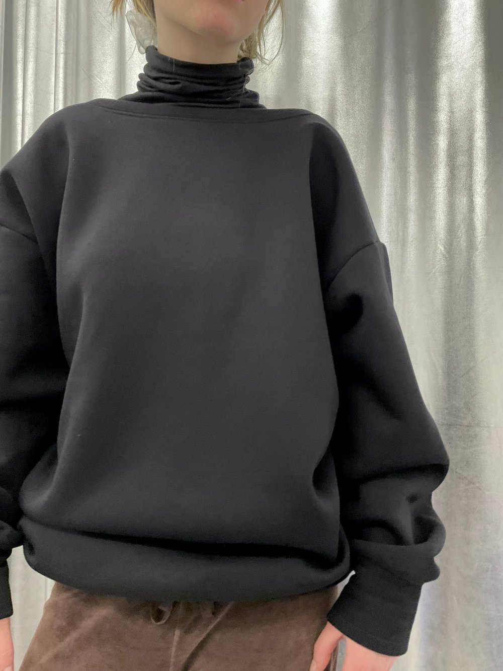 Open back sweatshirt black 