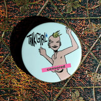 Image 1 of Cheeky Tank Girl - Hand-Made, Matt-Finish 38mm Badge/Button