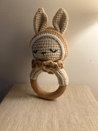 Image 4 of Crochet Bunny Rattle with hood