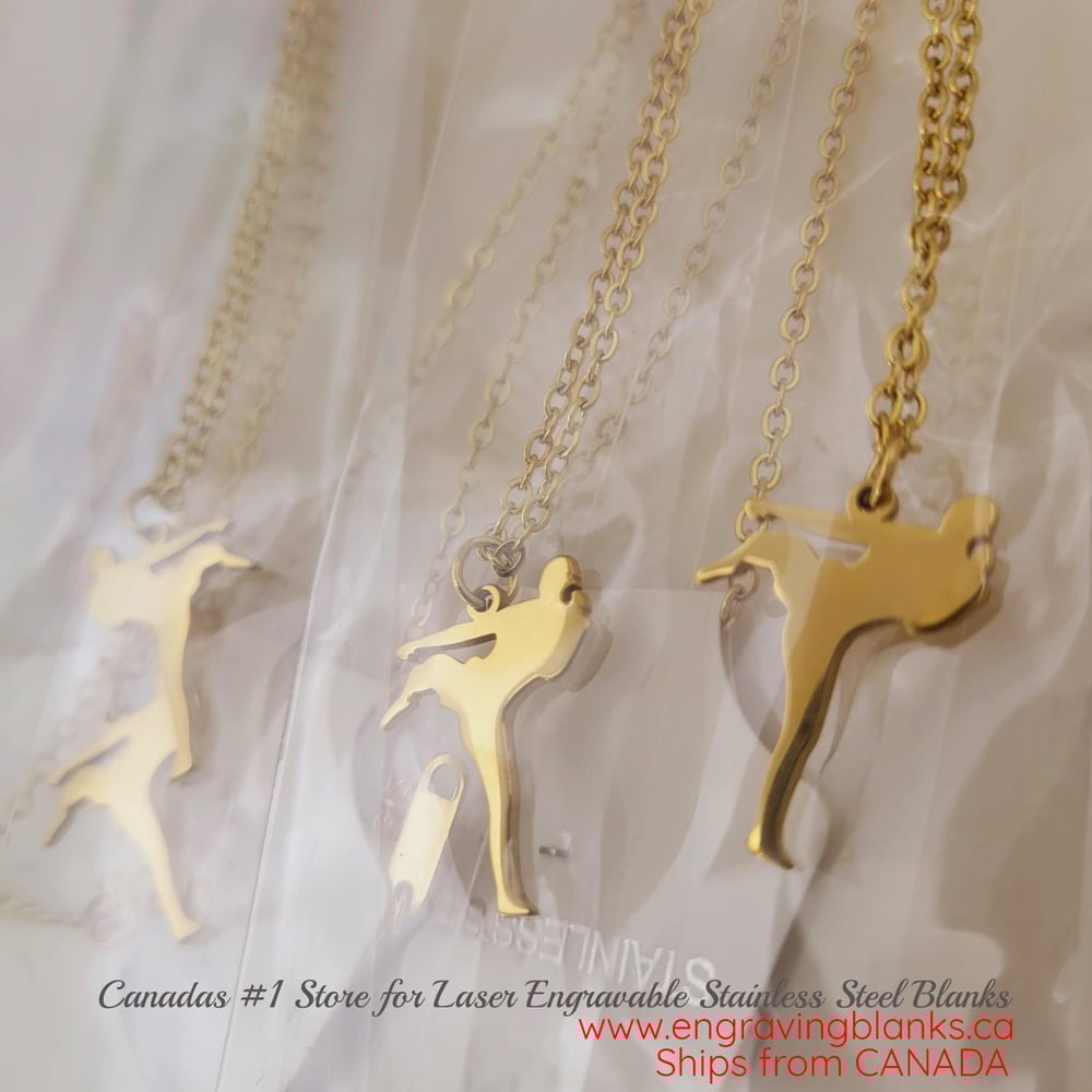 Image of Laser Engravable Martial Arts / Karate Kid Pendant Stainless steel Blanks - Gold