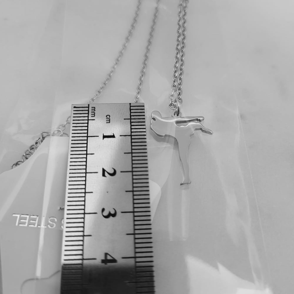 Image of Laser Engravable Martial Arts / Karate Kid Pendant Stainless steel Blanks - Steel Silver Color