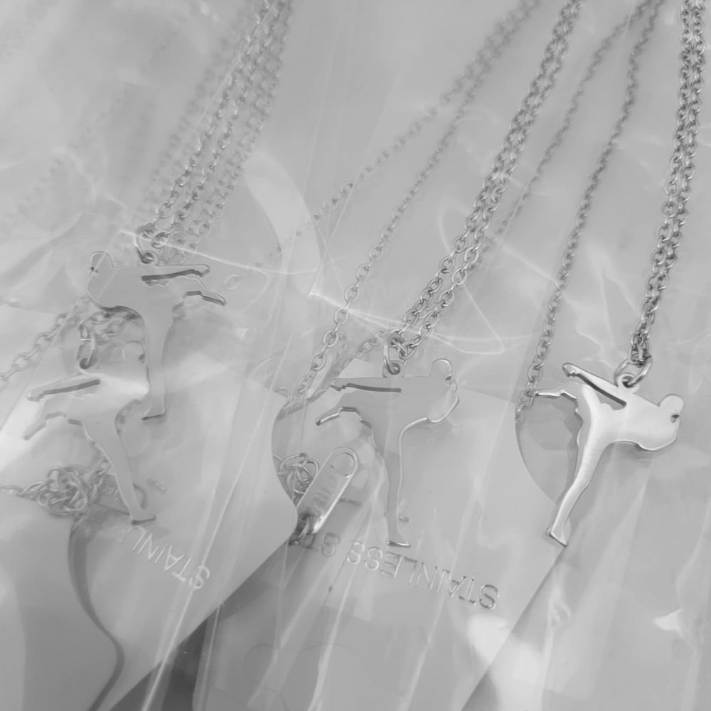 Image of Laser Engravable Martial Arts / Karate Kid Pendant Stainless steel Blanks - Steel Silver Color