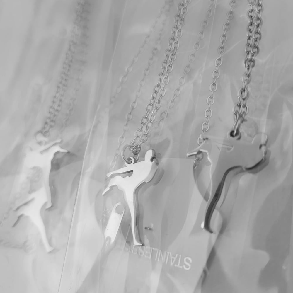 Image of Laser Engravable Martial Arts / Karate Kid Pendant Stainless steel Blanks - Steel Silver Color