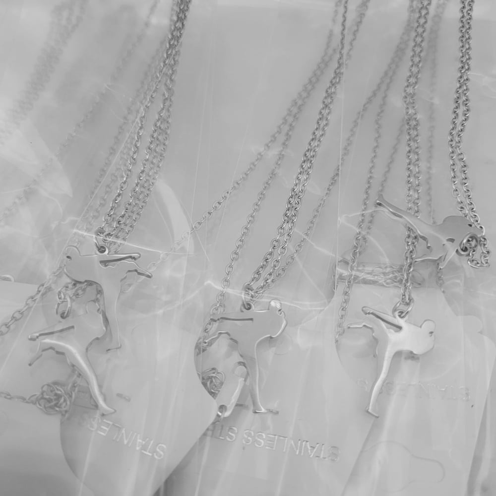 Image of Laser Engravable Martial Arts / Karate Kid Pendant Stainless steel Blanks - Steel Silver Color