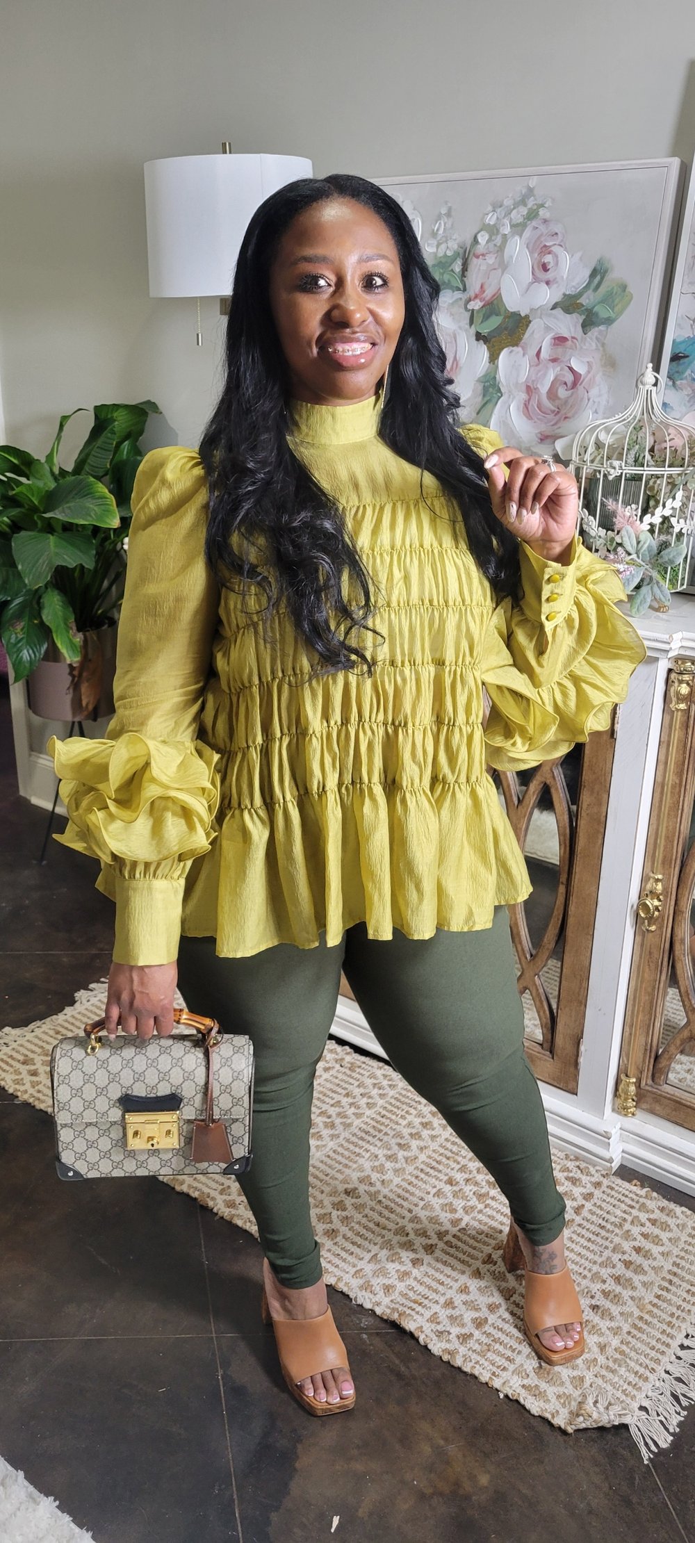 Image of Blousey Layered Sleeve Blouse