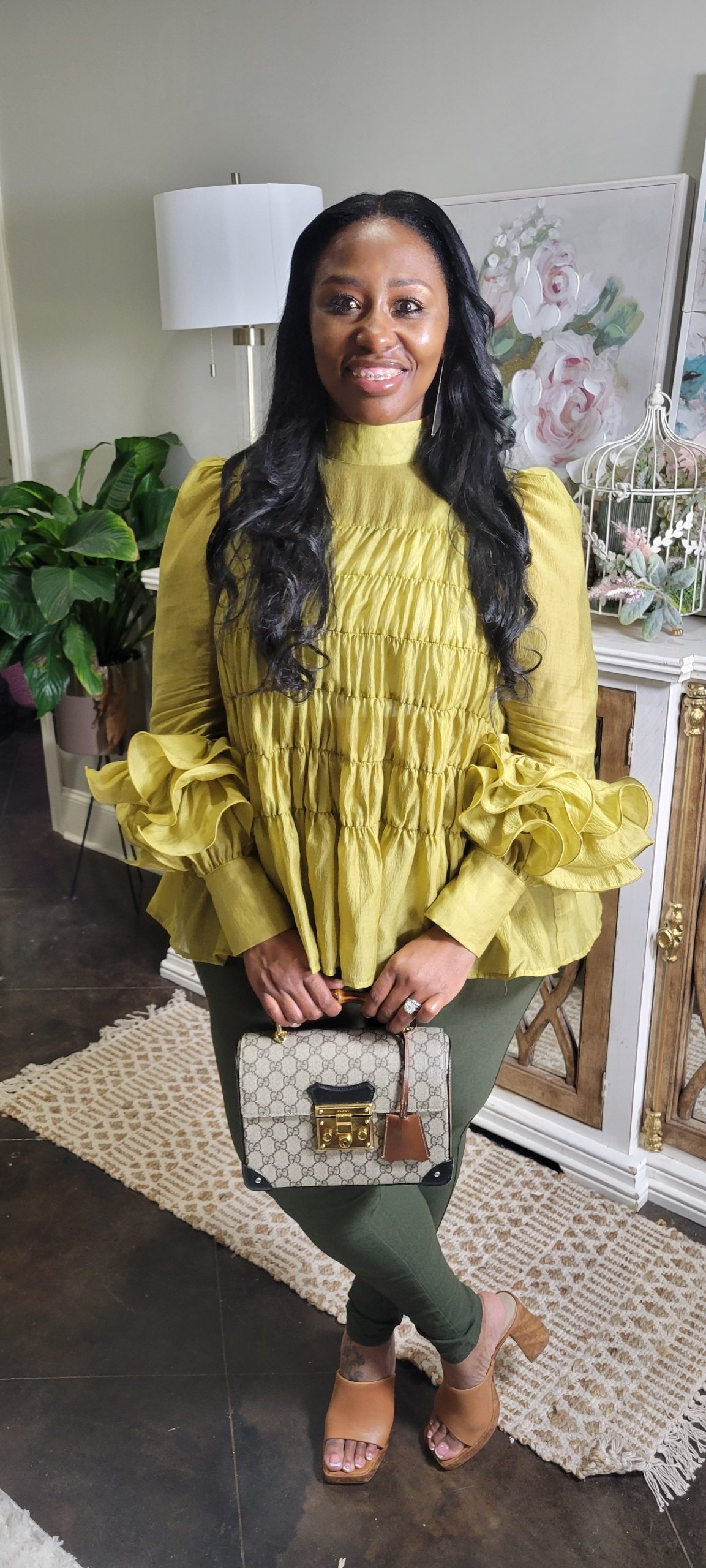 Image of Blousey Layered Sleeve Blouse