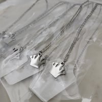 Image 1 of Laser Engraver Jewelry Blanks Queen Crown Pendant Blanks - Steel Silver Tone