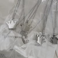 Image 2 of Laser Engraver Jewelry Blanks Queen Crown Pendant Blanks - Steel Silver Tone