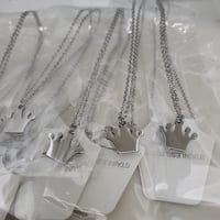 Image 3 of Laser Engraver Jewelry Blanks Queen Crown Pendant Blanks - Steel Silver Tone