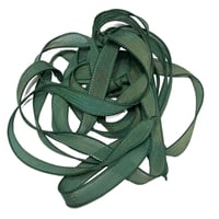 Image 2 of 1PC. EMERALD CITY  42" hand dyed wrist wrap bracelet silk ribbon by COLOR KISSED SILK