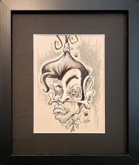 Image 1 of Shrunken Elvis head ink drawing