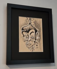 Image 4 of Shrunken Elvis head ink drawing