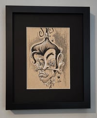 Image 2 of Shrunken Elvis head ink drawing