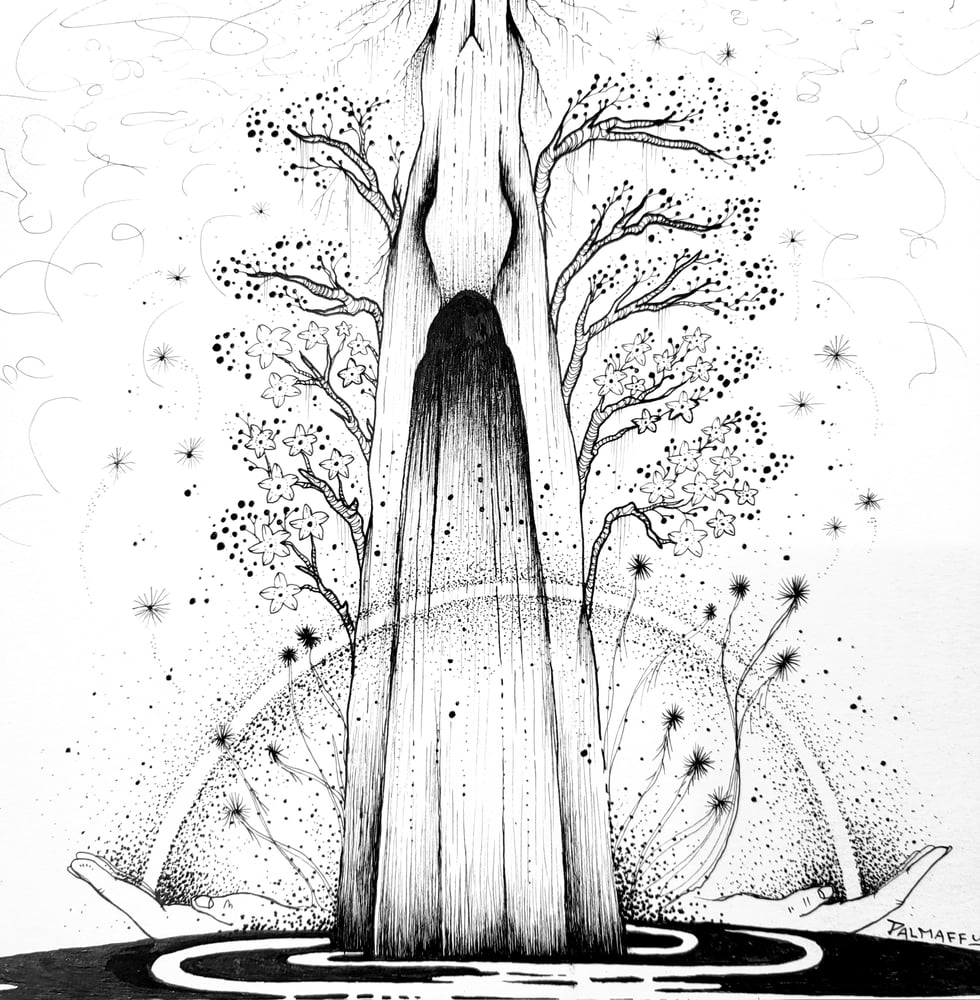 Image of Waterfall Original Drawing