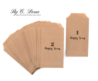 Calendrier de l'Avent sachets kraft Happy Xmas