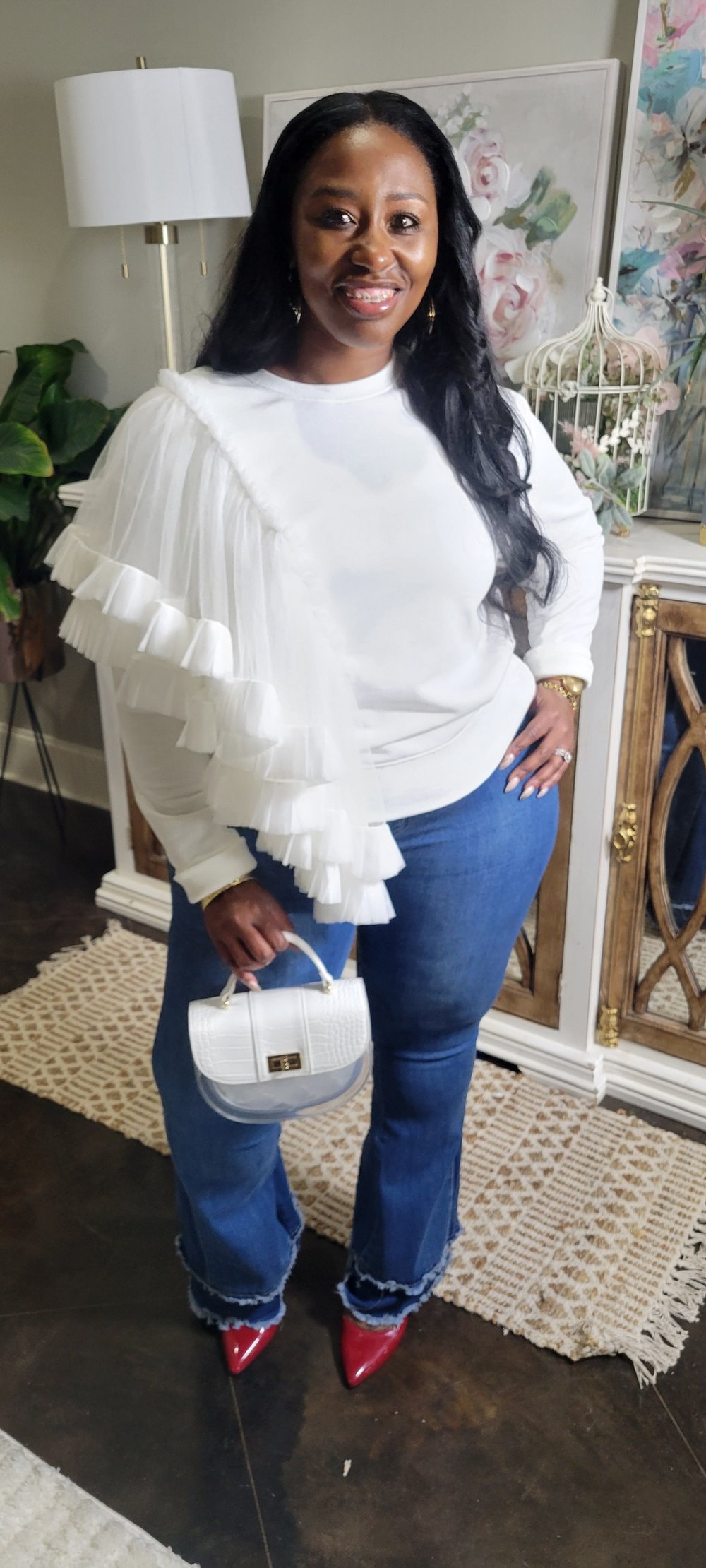 Image of Draped Tulle Sweater