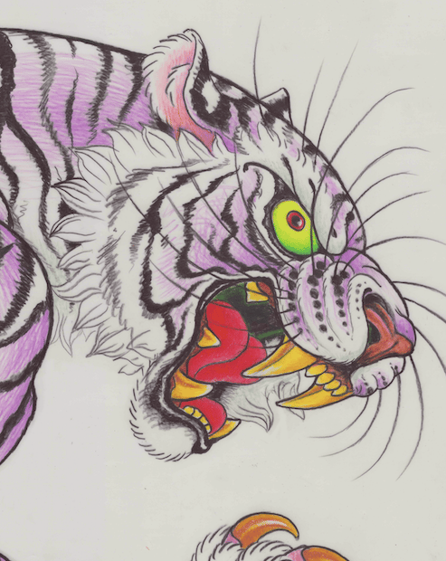 Image of Tiger & Swallows Print 