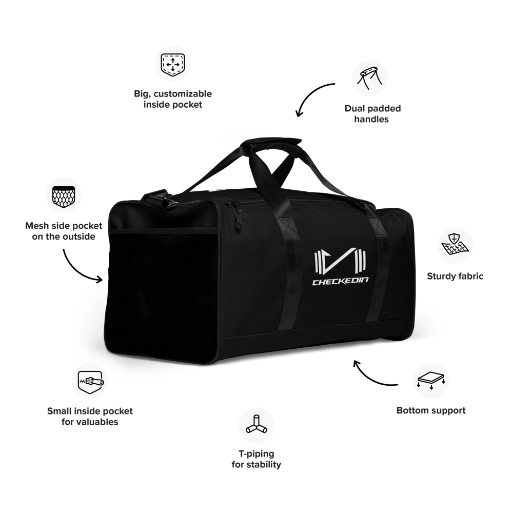 Image of "CHECKEDIN ELITE DUFFEL BAG" (OG Black)