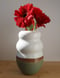 Image of green, white and natural wavy vase