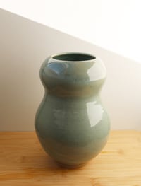 Image 1 of large wavy celadon vase