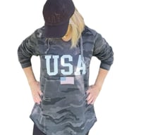 USA Women’s hoodie black camo